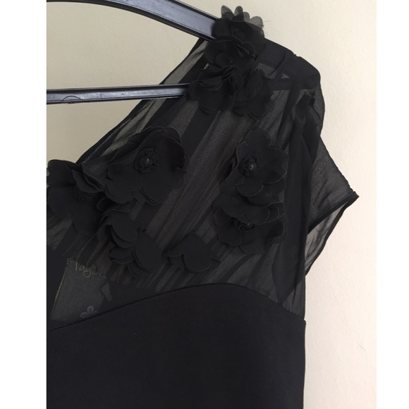 NWT Taylor Silk One Sleeve Black Dress - Picture 3 of 7